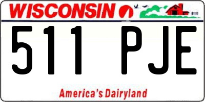 WI license plate 511PJE