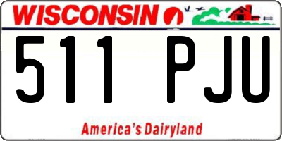 WI license plate 511PJU