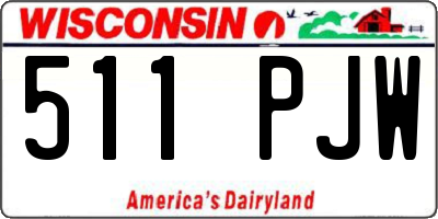 WI license plate 511PJW