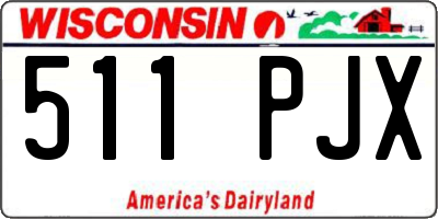 WI license plate 511PJX