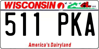WI license plate 511PKA