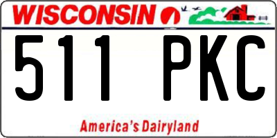 WI license plate 511PKC