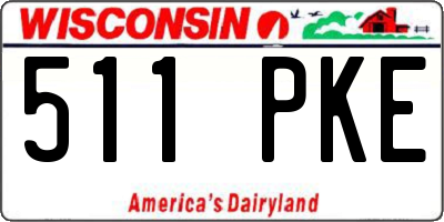 WI license plate 511PKE