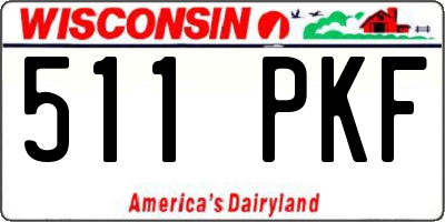 WI license plate 511PKF