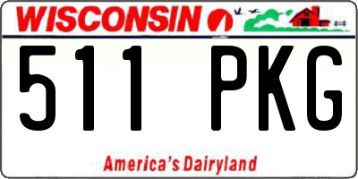 WI license plate 511PKG