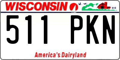 WI license plate 511PKN