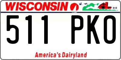 WI license plate 511PKO