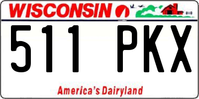 WI license plate 511PKX