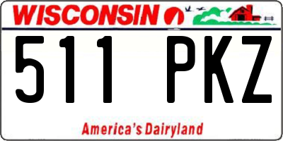 WI license plate 511PKZ