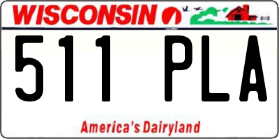 WI license plate 511PLA