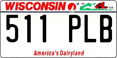 WI license plate 511PLB