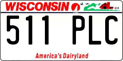 WI license plate 511PLC