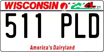 WI license plate 511PLD
