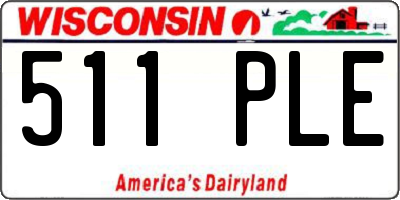 WI license plate 511PLE