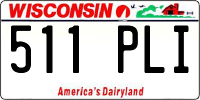 WI license plate 511PLI