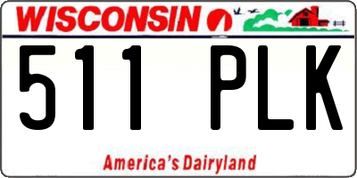 WI license plate 511PLK
