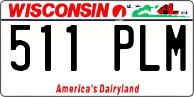 WI license plate 511PLM