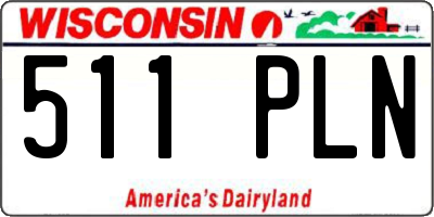 WI license plate 511PLN