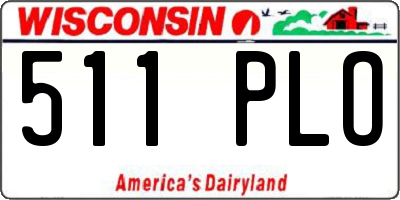 WI license plate 511PLO