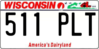 WI license plate 511PLT