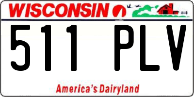 WI license plate 511PLV
