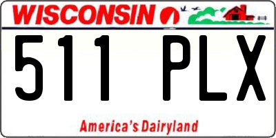 WI license plate 511PLX