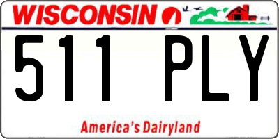 WI license plate 511PLY