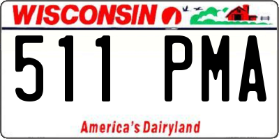 WI license plate 511PMA
