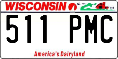WI license plate 511PMC