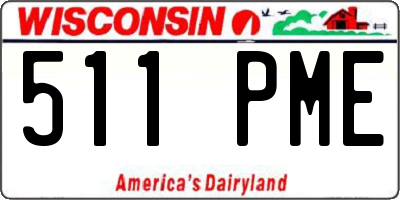 WI license plate 511PME
