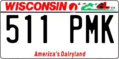 WI license plate 511PMK
