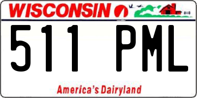 WI license plate 511PML