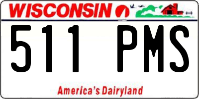 WI license plate 511PMS