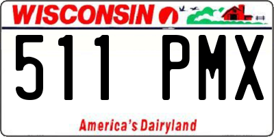 WI license plate 511PMX