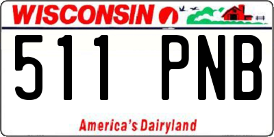 WI license plate 511PNB