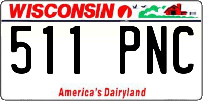 WI license plate 511PNC