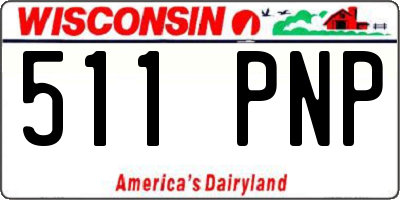 WI license plate 511PNP