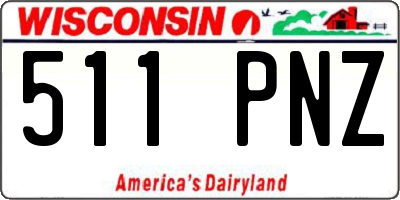 WI license plate 511PNZ