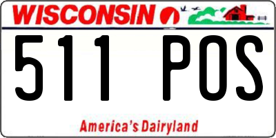 WI license plate 511POS