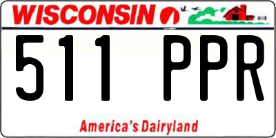 WI license plate 511PPR