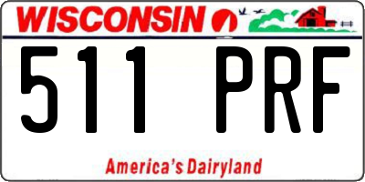 WI license plate 511PRF