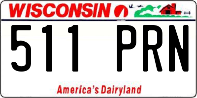 WI license plate 511PRN