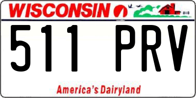 WI license plate 511PRV