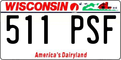 WI license plate 511PSF