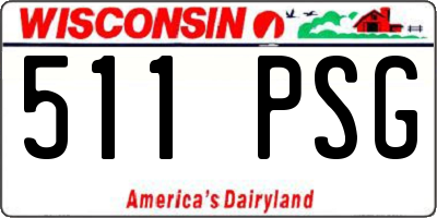 WI license plate 511PSG