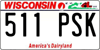 WI license plate 511PSK