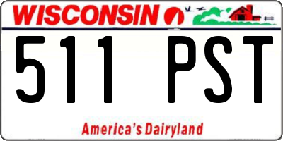 WI license plate 511PST
