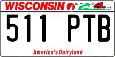 WI license plate 511PTB