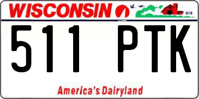 WI license plate 511PTK
