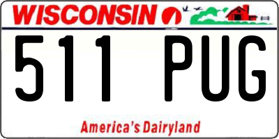 WI license plate 511PUG